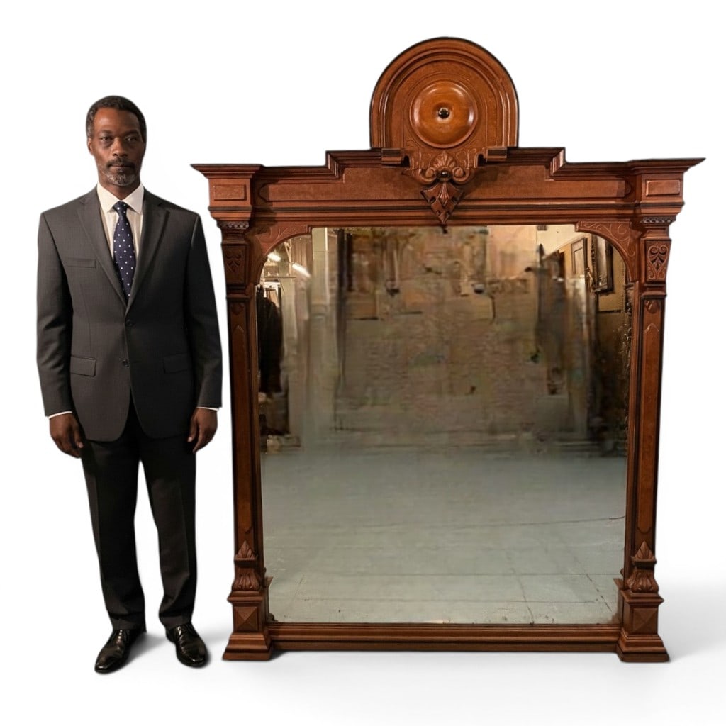 Victorian Eastlake Walnut Pier Mirror (1 of 6)