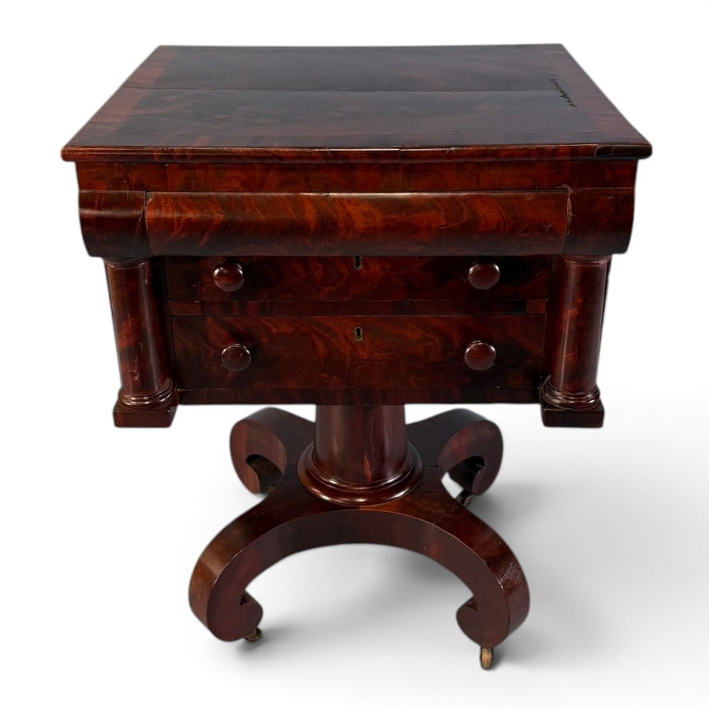 American Classical Mahogany Work Table, c. 1830 (1 of 9)