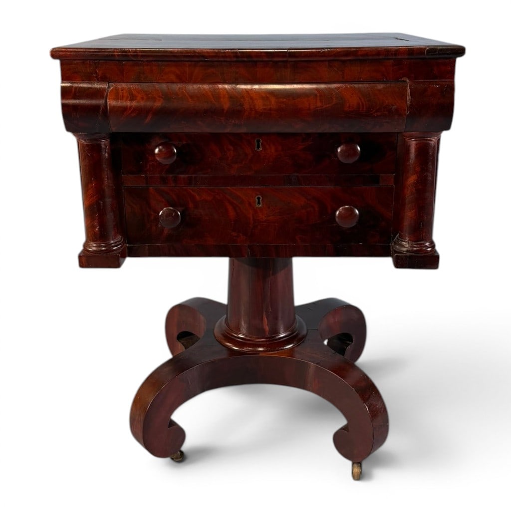 American Classical Mahogany Work Table, c. 1830 - 2