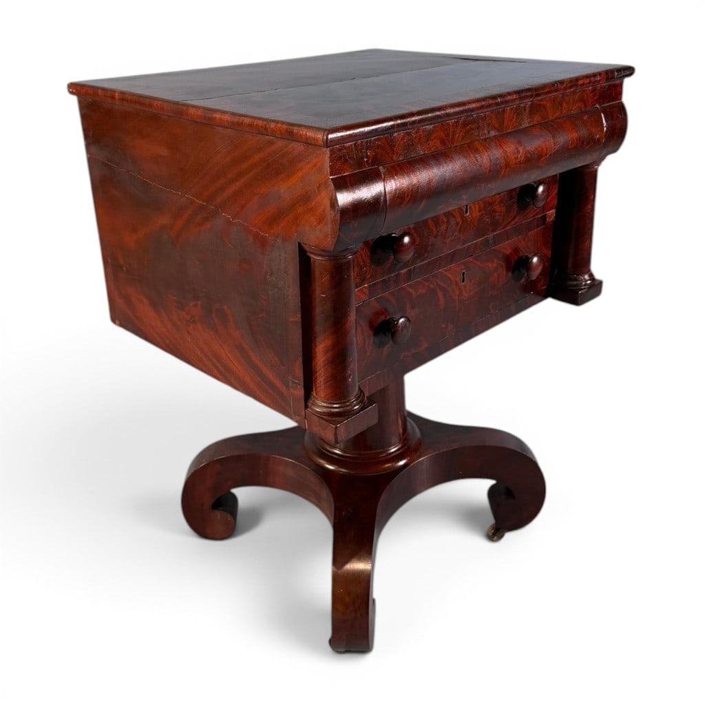 American Classical Mahogany Work Table, c. 1830 - 3