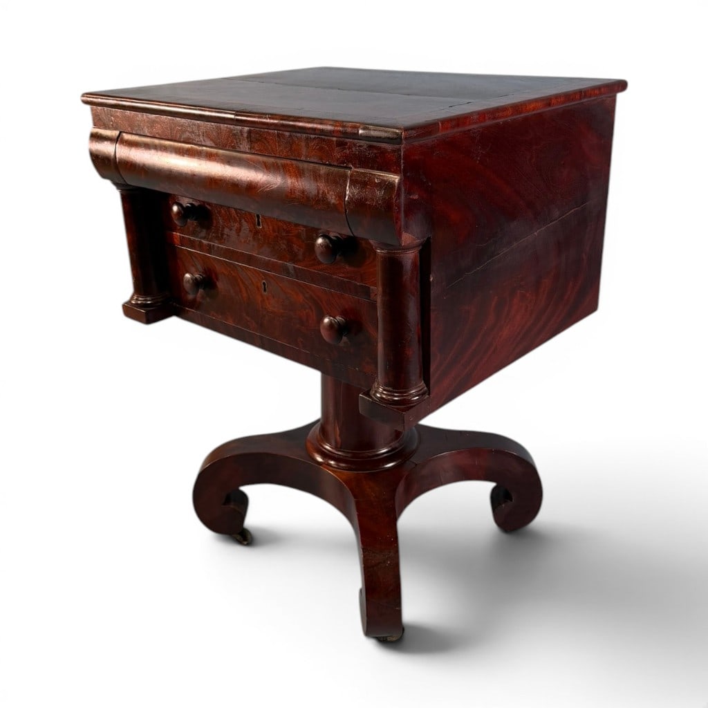 American Classical Mahogany Work Table, c. 1830 - 4