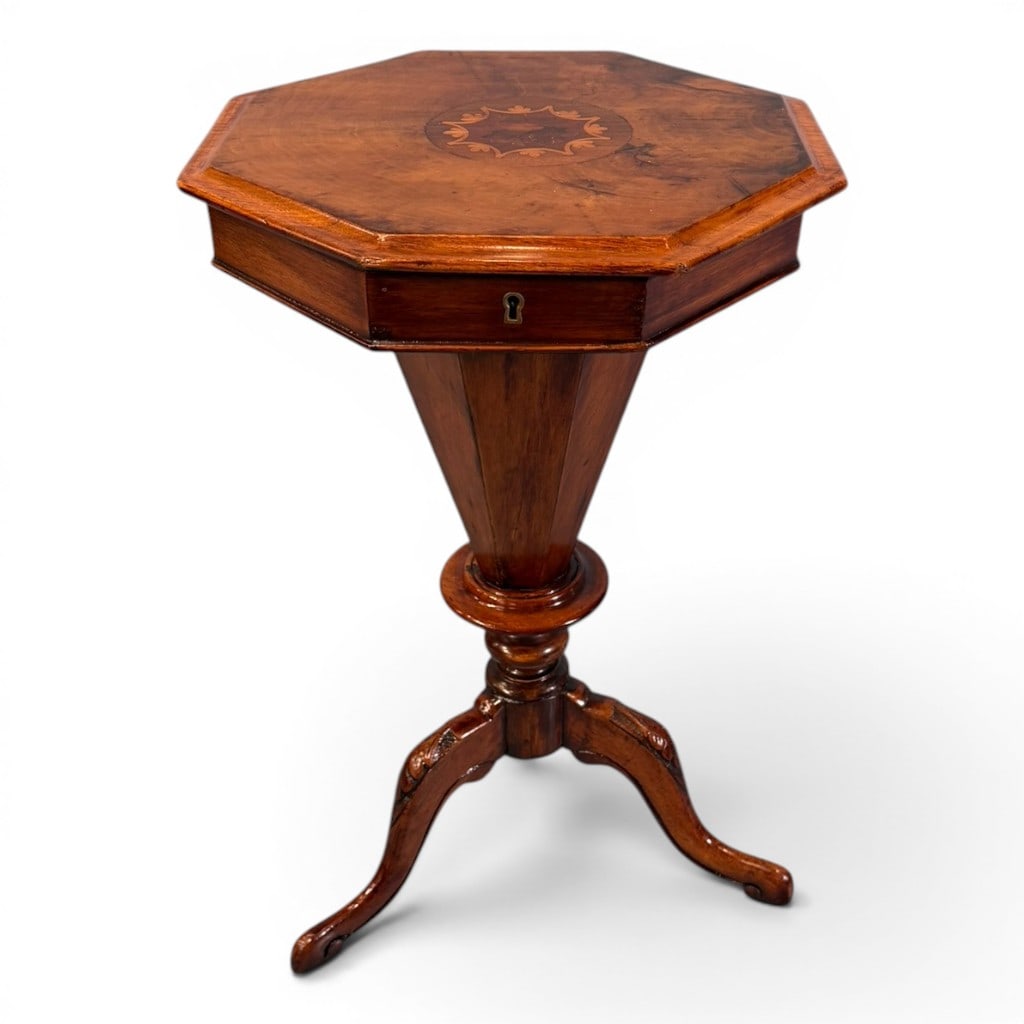 French Louis XV-Style Octagonal Sewing Stand or Work Table (1 of 9)
