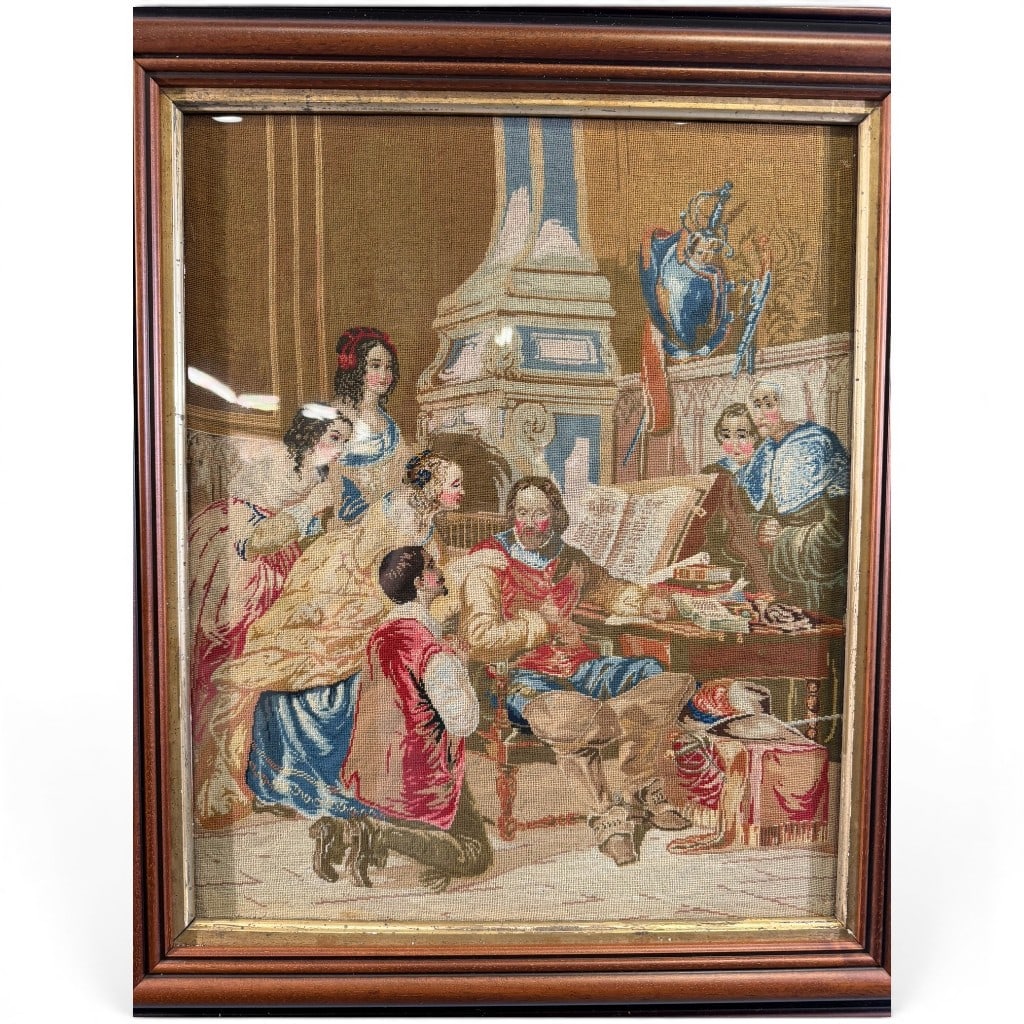 European Needlepoint Interior Scene - 2