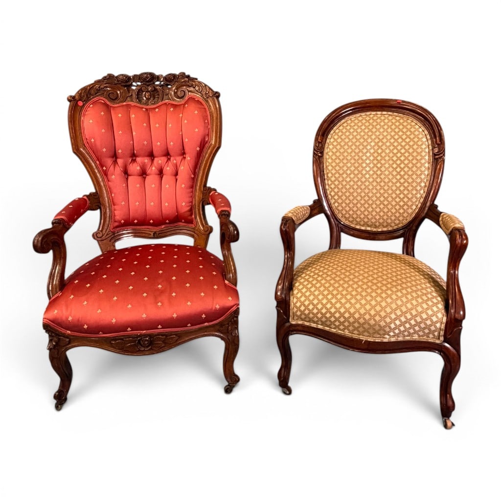 Two Victorian Parlor Armchairs (1 of 6)