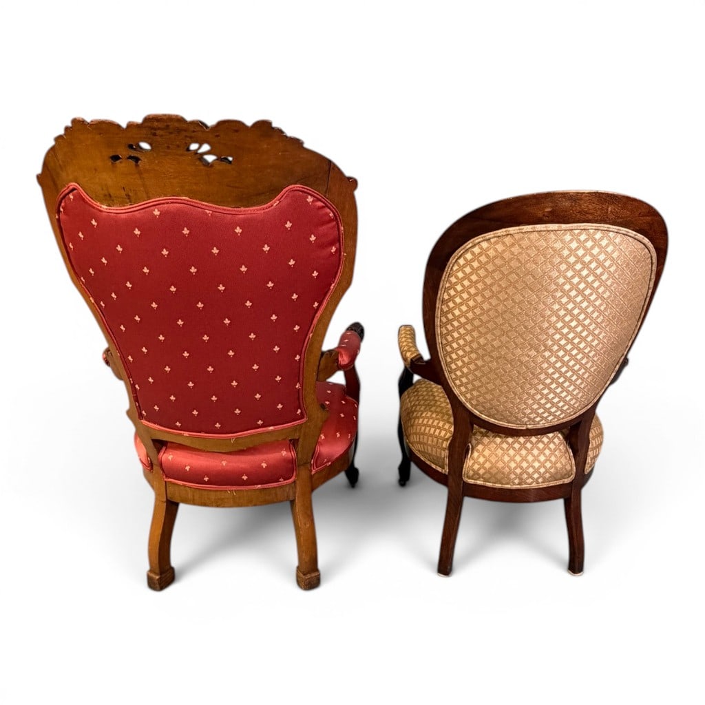 Two Victorian Parlor Armchairs - 6