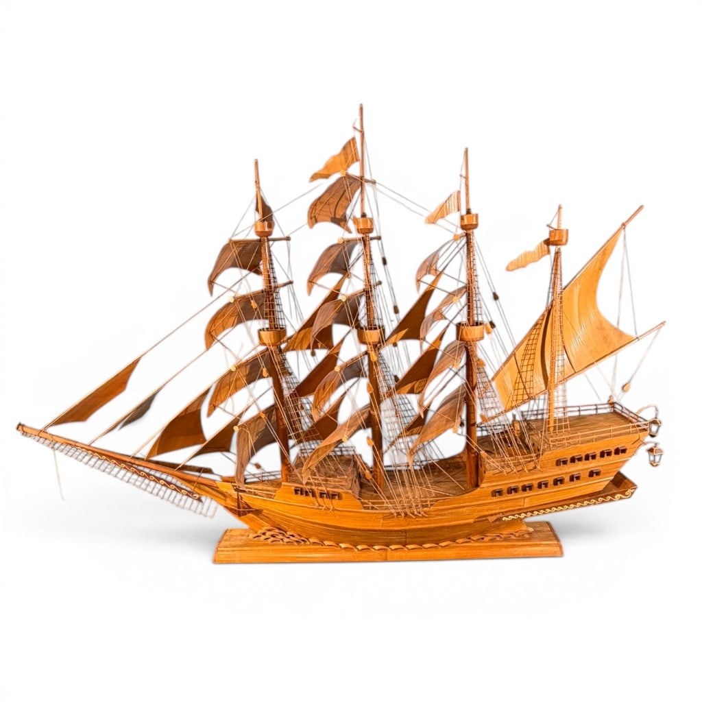 Large Southeast Asian Carved Wood Ship Model (1 of 6)