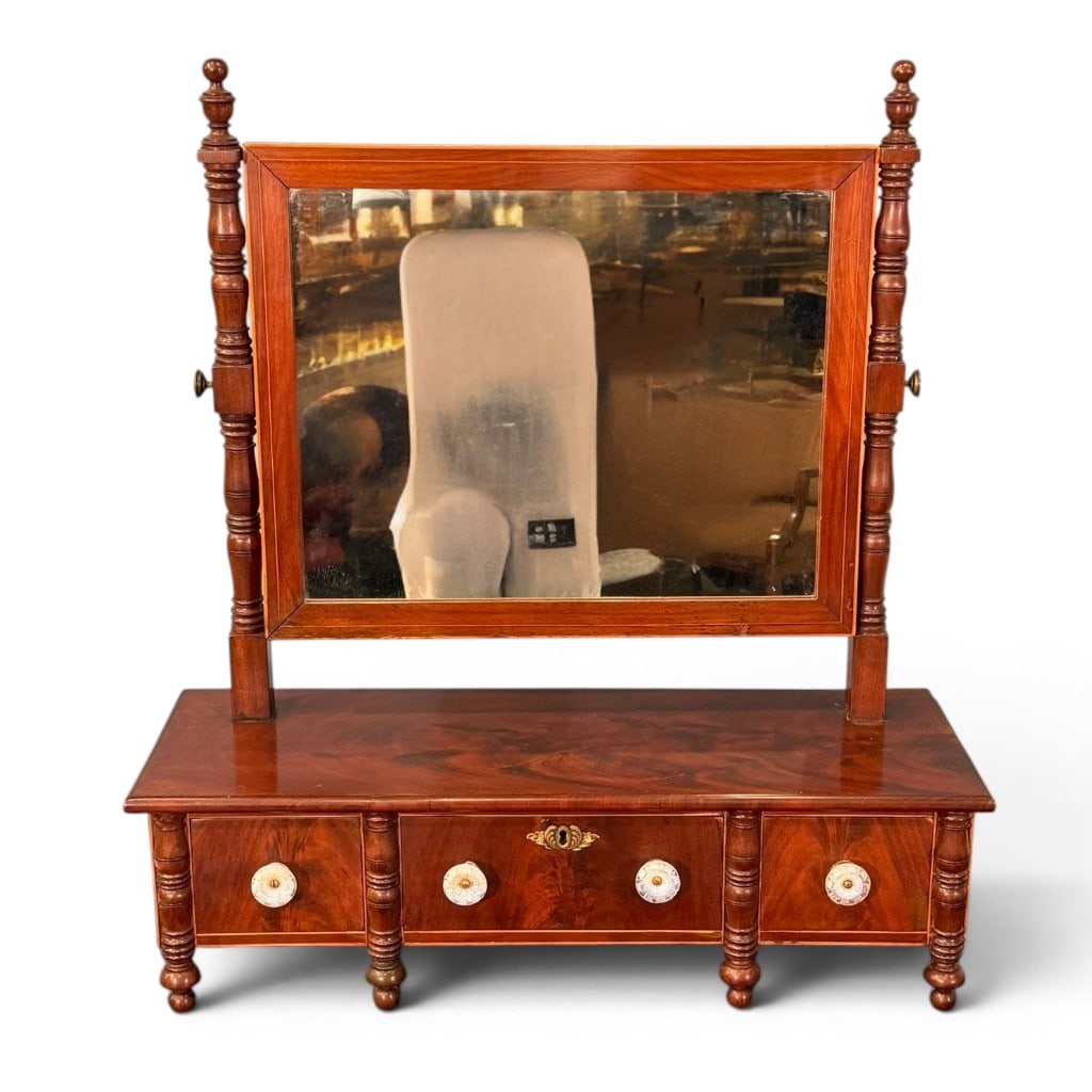 American Mahogany Tabletop Dressing Mirror / Shaving Mirror, mid-19th century (1 of 7)