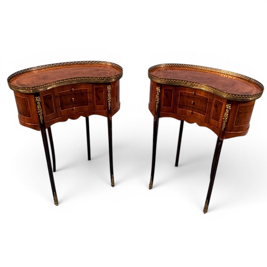 Pair of French Kidney-Shaped Occasional Tables, Louis XV Style (1 of 8)
