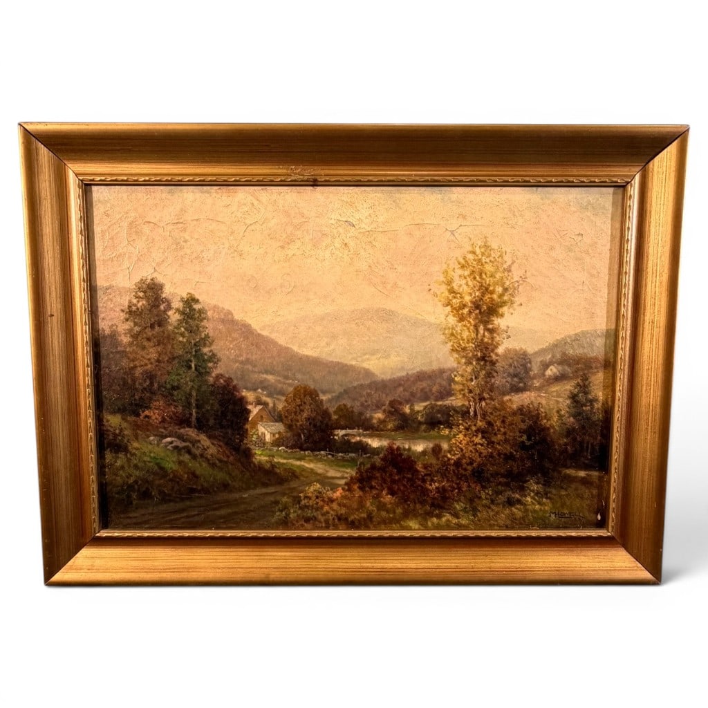 American Landscape Oil on Canvas, Signed M. Howell, C. 1900 (1 of 2)