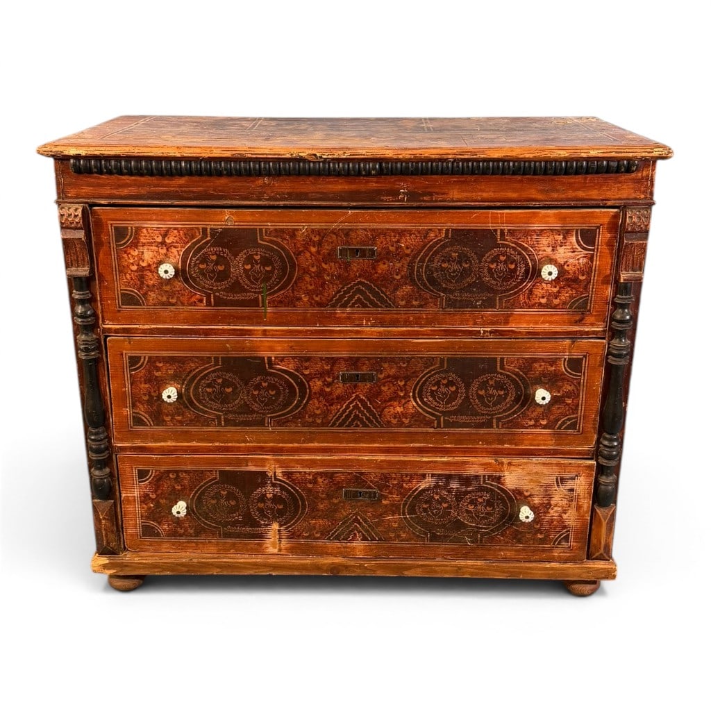 Continental Painted and Faux-Grained Chest (1 of 7)