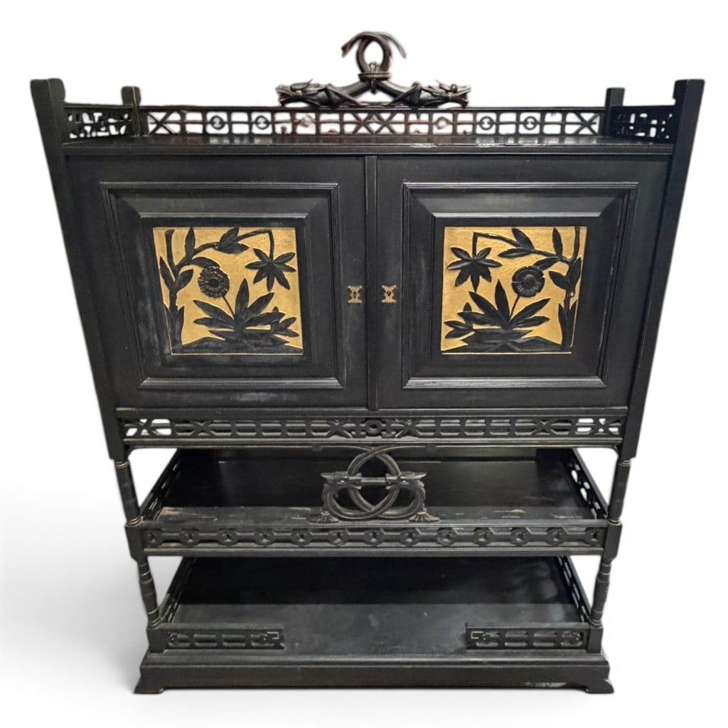 Ebonized Aesthetic Movement Dragon Cabinet, Late 19th Century (1 of 7)