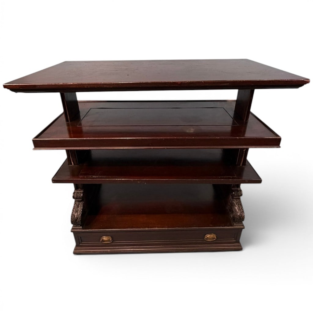 Mahogany Three-Tier Metamorphic Library Table - 4