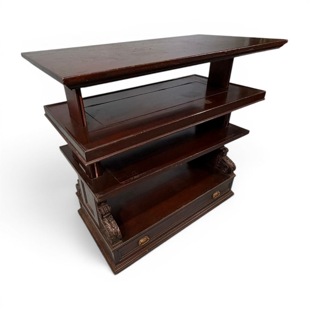 Mahogany Three-Tier Metamorphic Library Table - 5