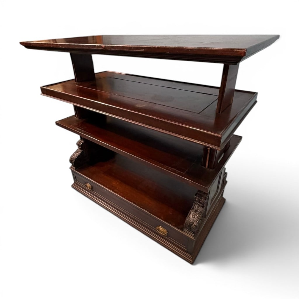 Mahogany Three-Tier Metamorphic Library Table - 6