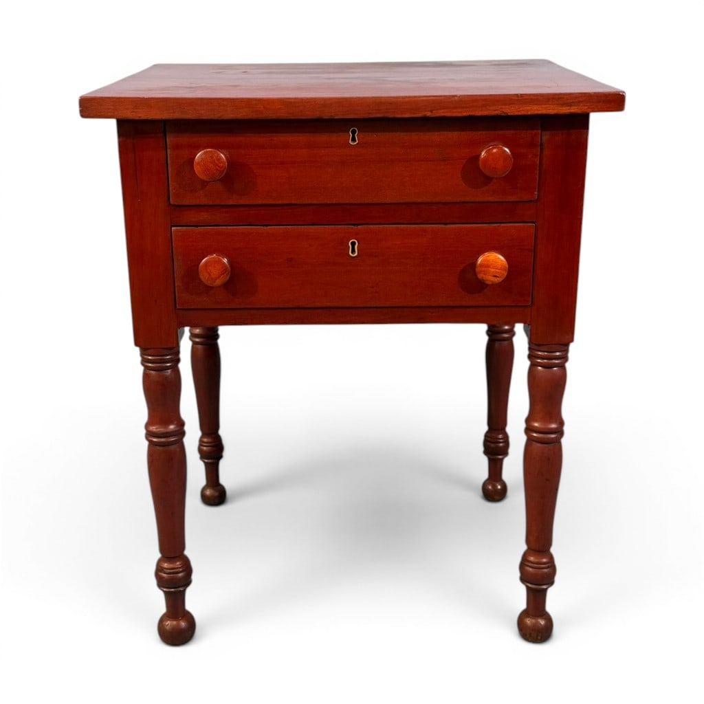 Southern Cherry Two-Drawer Work Table, KY or TN, 19th C. (1 of 6)