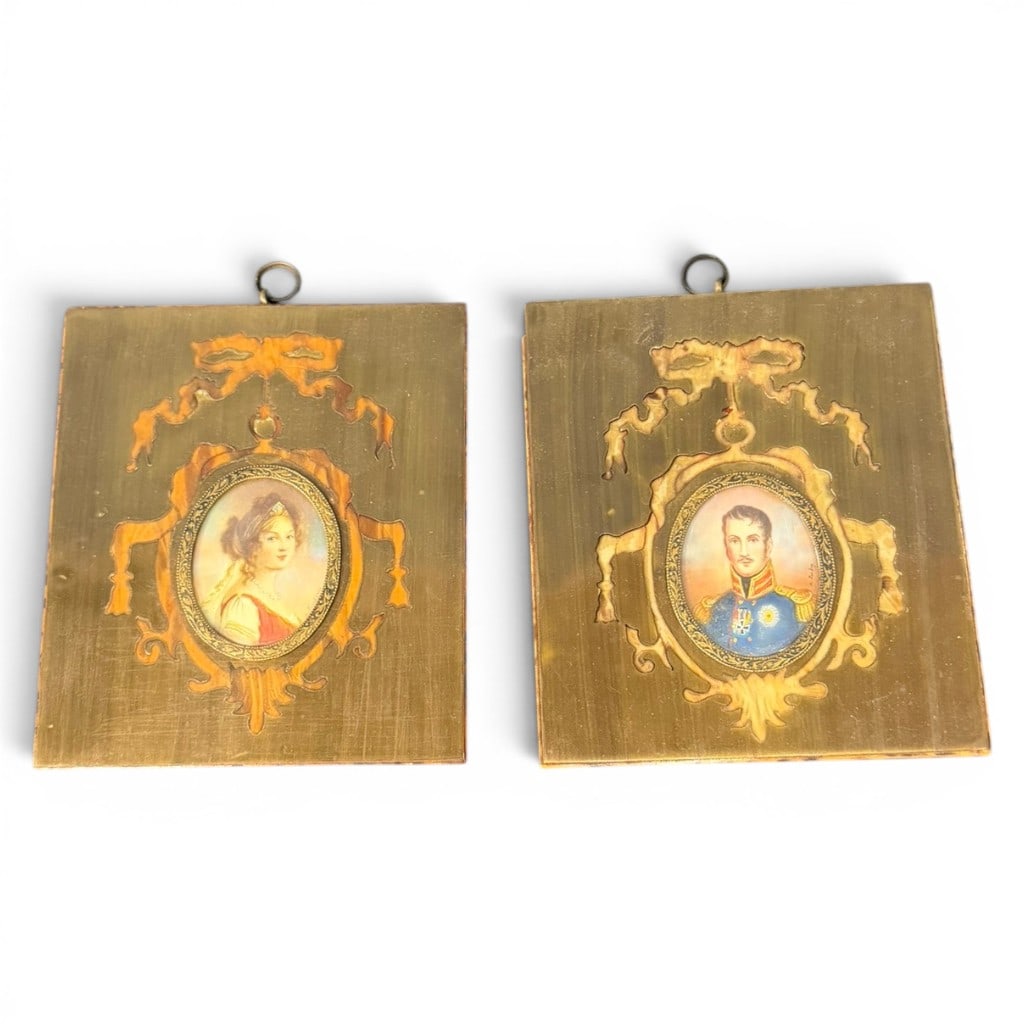 Pair of Hand-Painted Porcelain Portrait Plaques (1 of 6)
