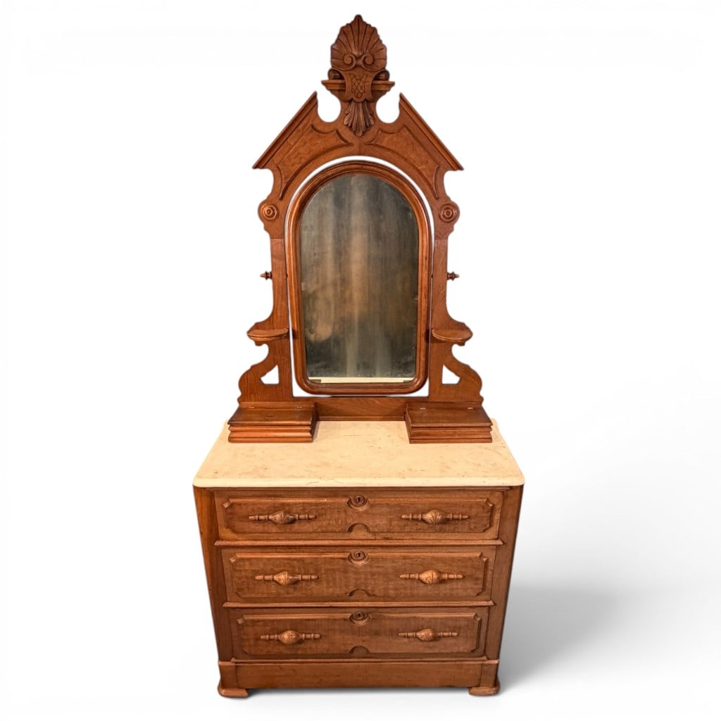 Victorian Marble-Top Dresser with Mirror (1 of 7)