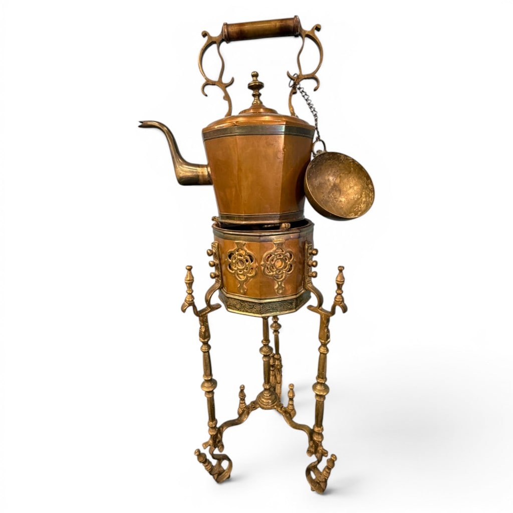 Antique Moroccan Brass Teapot on Stand (1 of 5)