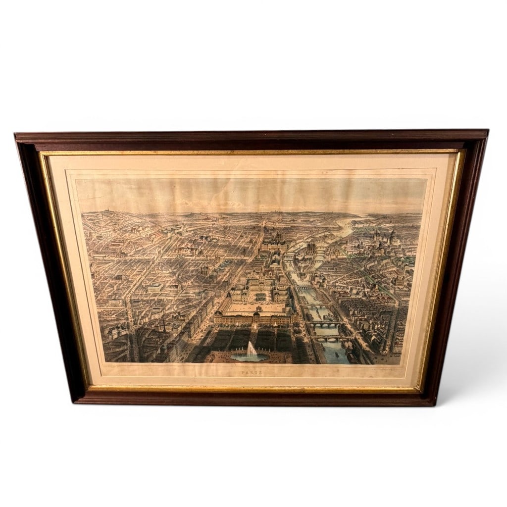 Framed Old Print Map of Paris (1 of 5)