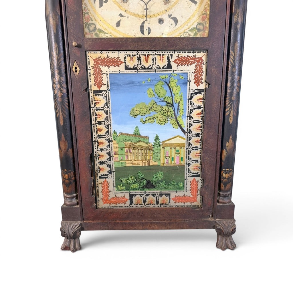 Stenciled Pillar and Splats Shelf Clock - 4