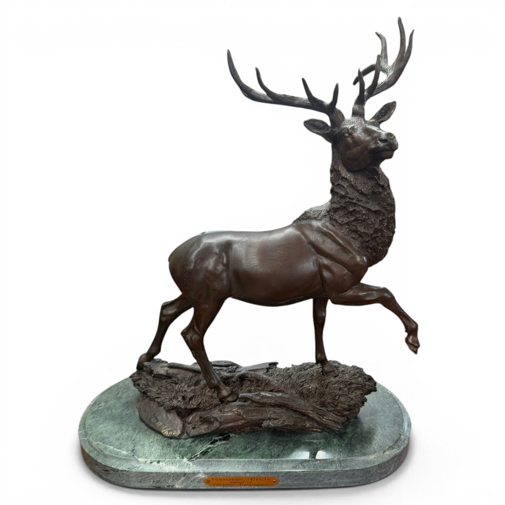 Natures Pride Bronze Elk Sculpture After Frederic Remington (1 of 4)