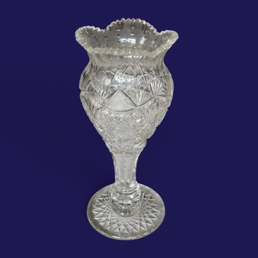 American Brilliant Period Cut Glass Vase (1 of 2)