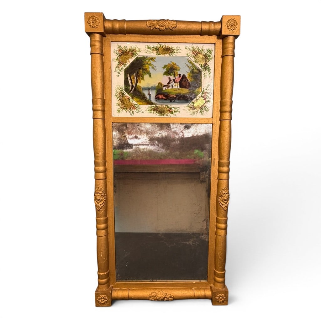 Federal Giltwood Eglomise Mirror, Early 19th C. (1 of 2)