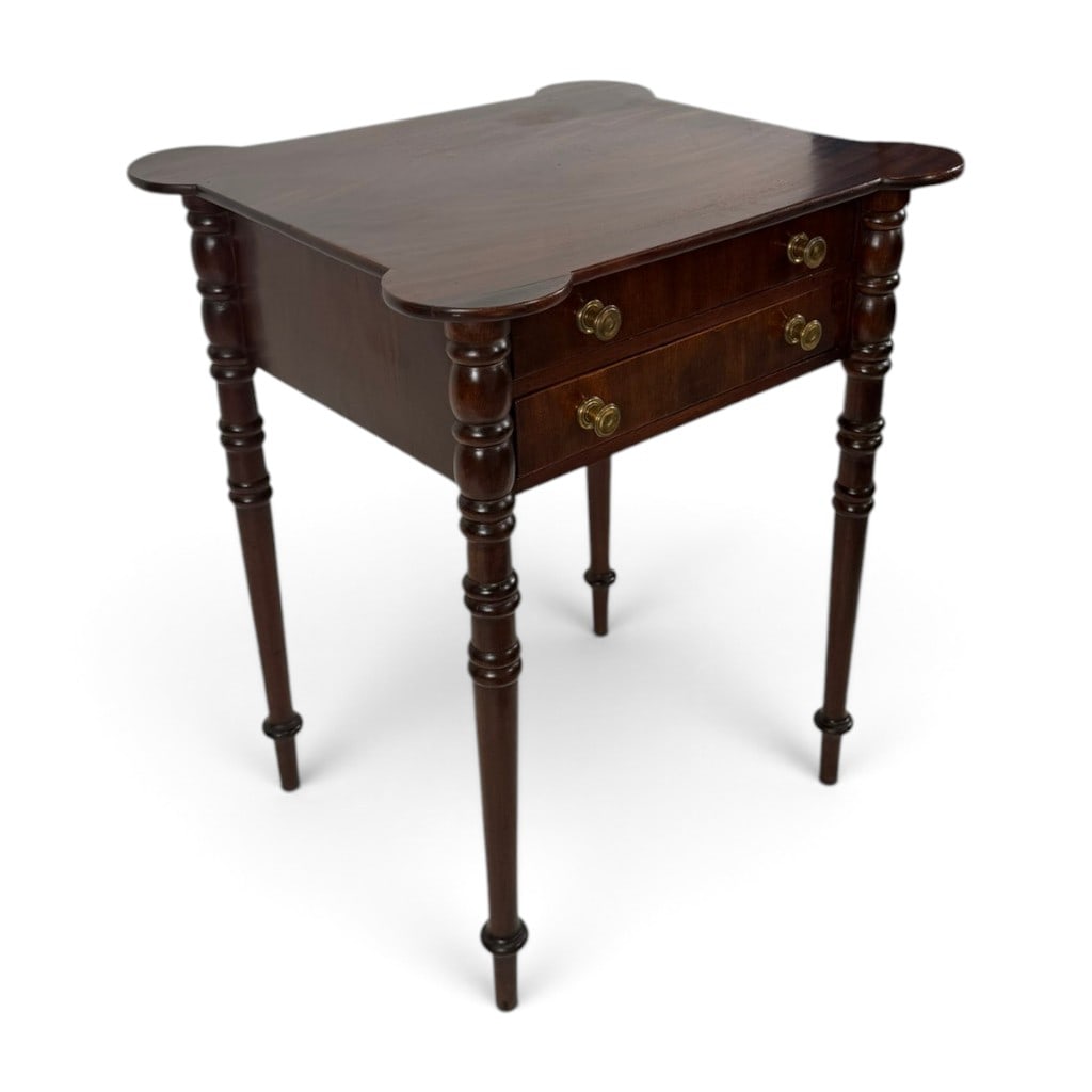 Sheraton Mahogany Cookie-Corner Work Table - 2