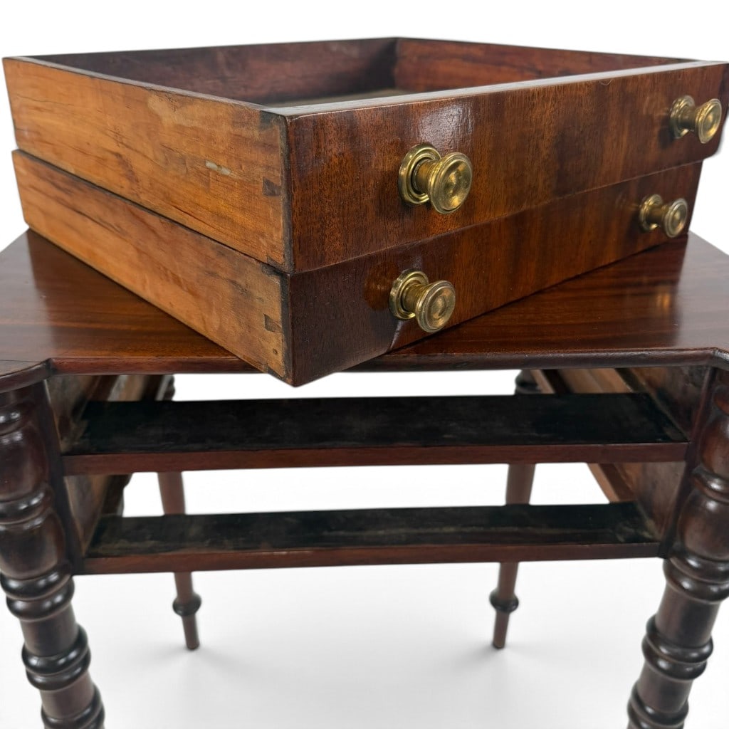 Sheraton Mahogany Cookie-Corner Work Table - 9