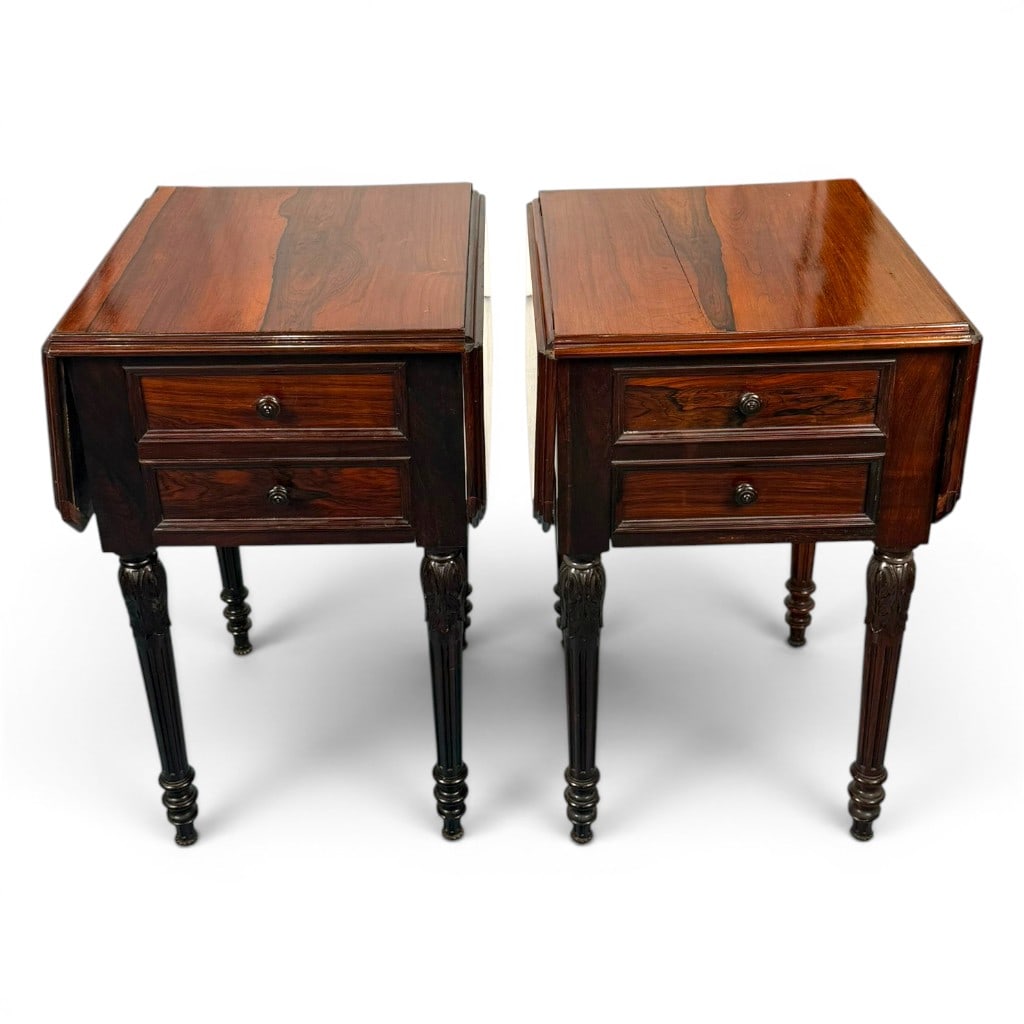 Pair Regency Rosewood Work Tables - 13