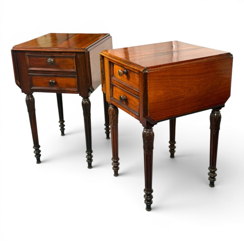 Pair Regency Rosewood Work Tables - 2