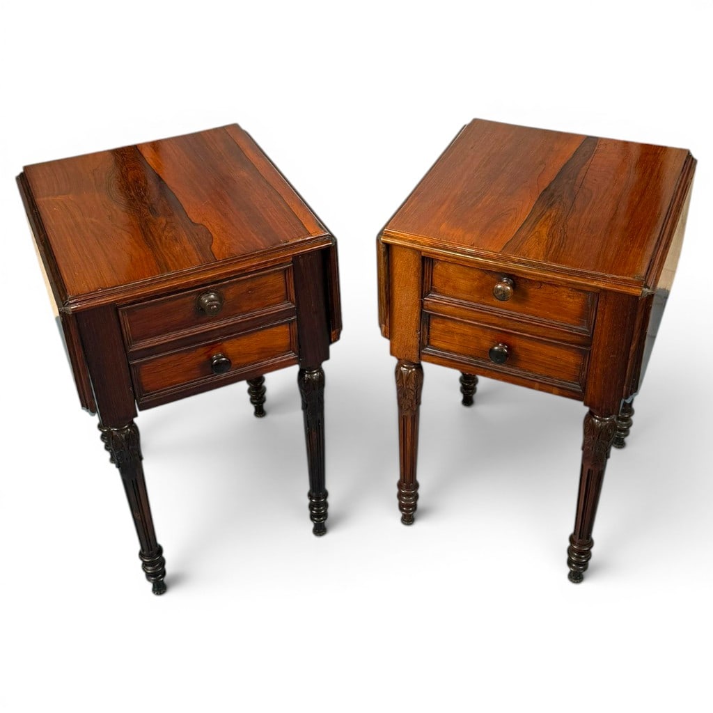 Pair Regency Rosewood Work Tables - 4