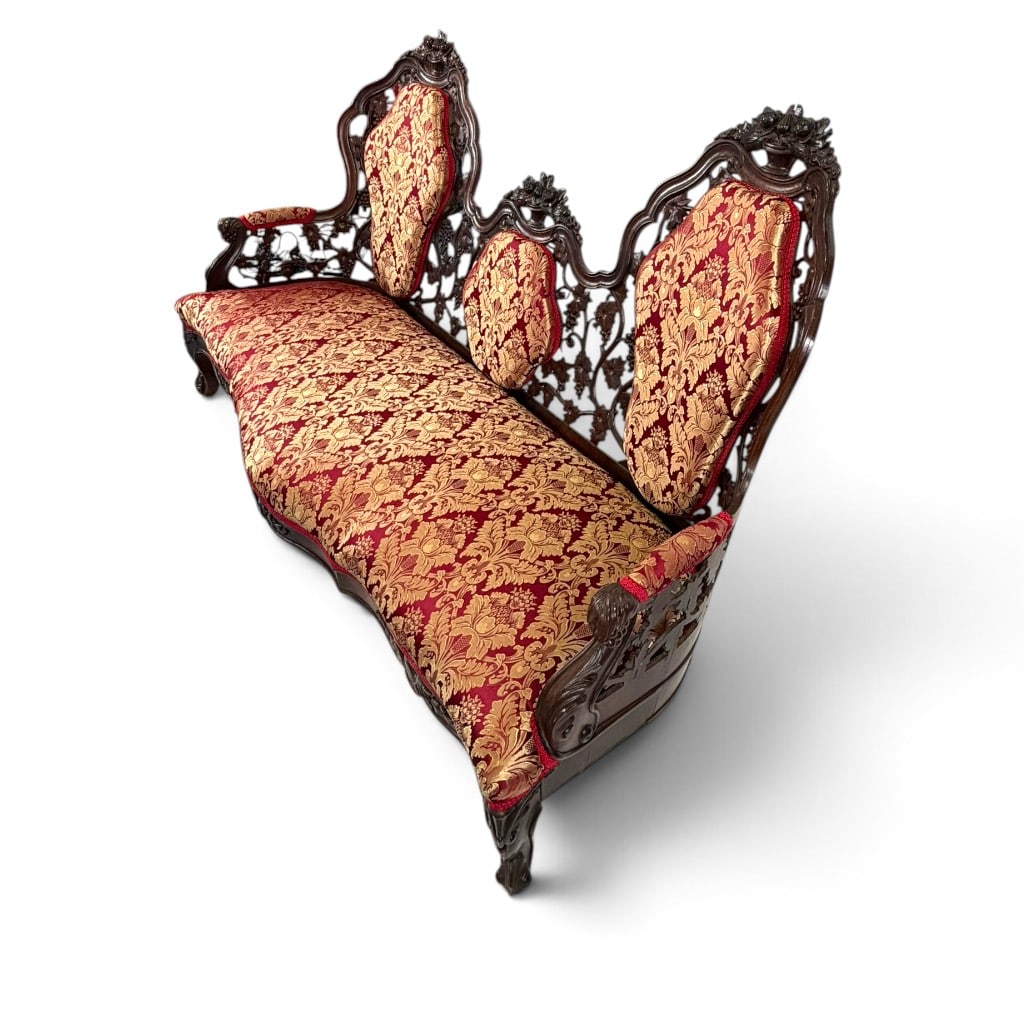 Attributed Belter Custom Pattern Settee - 3