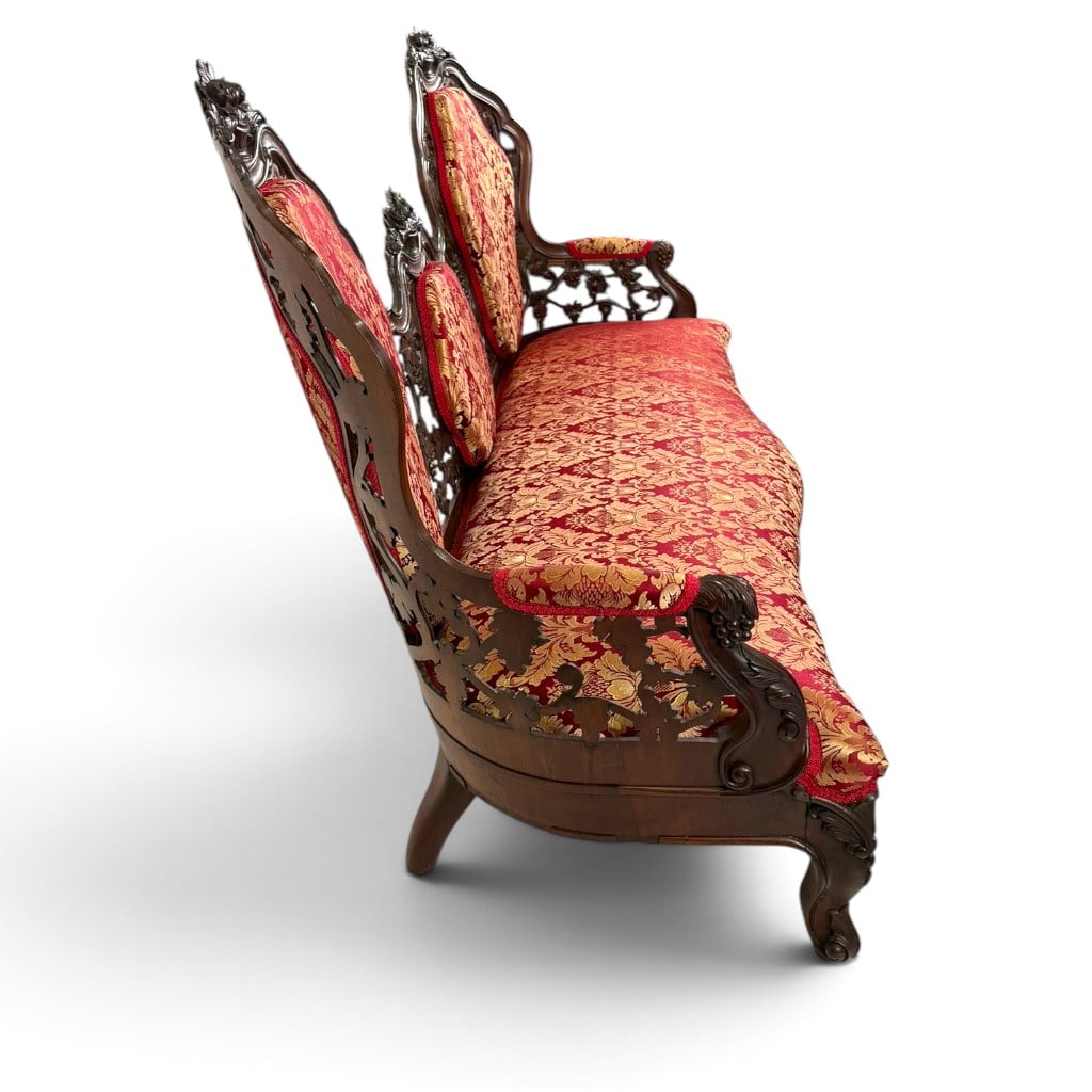 Attributed Belter Custom Pattern Settee - 4