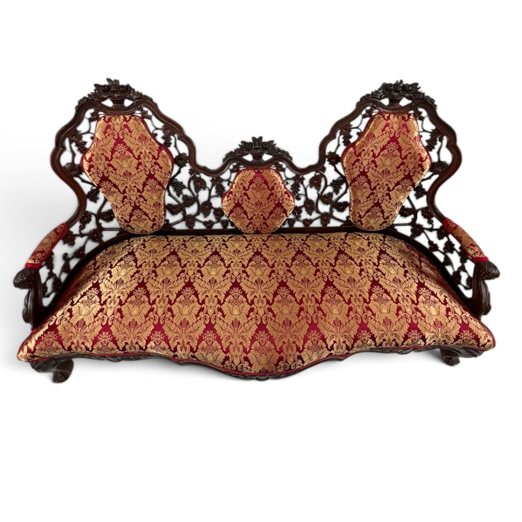 Attributed Belter Custom Pattern Settee - 6
