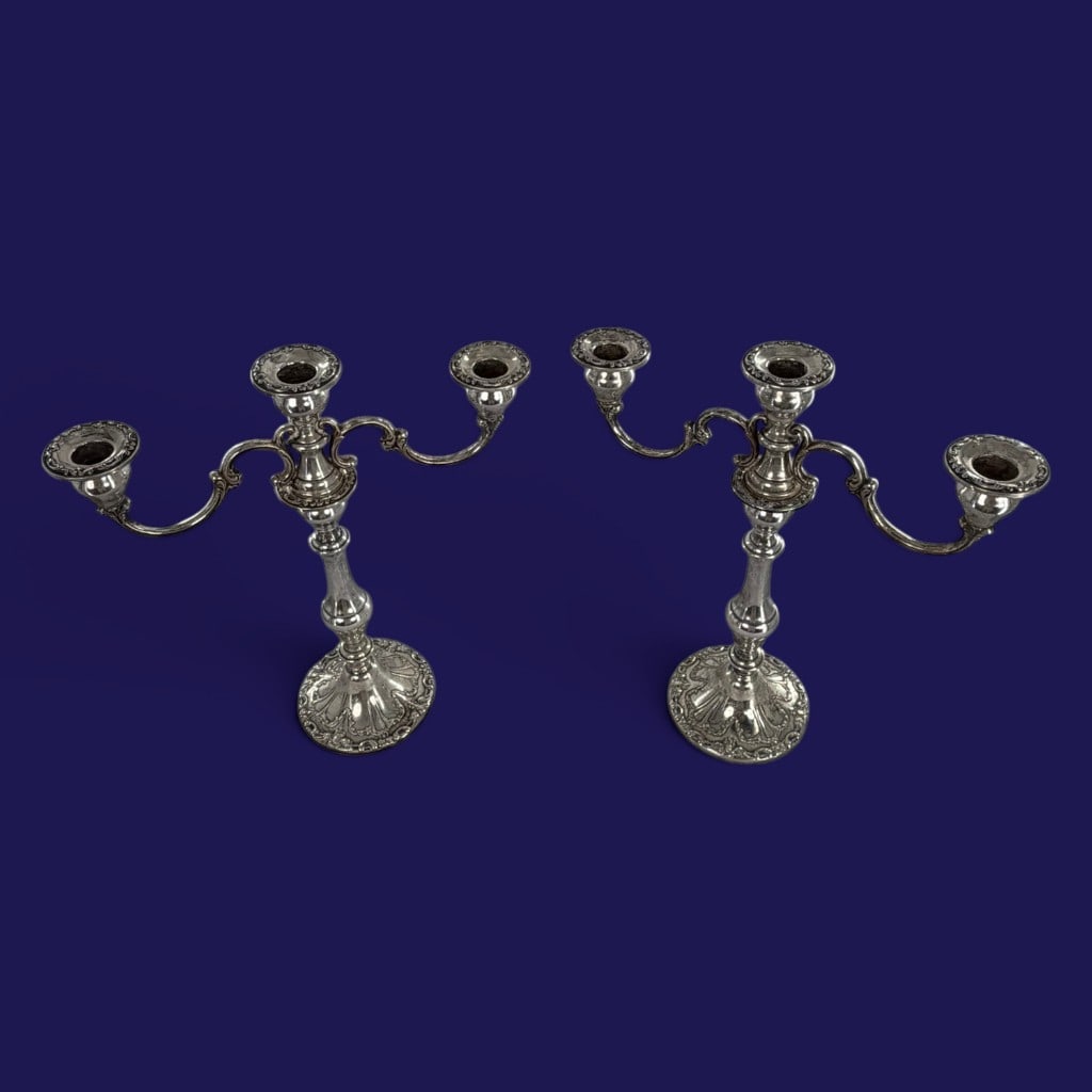 Pair Gorham Chantilly Sterling Candelabra - 2