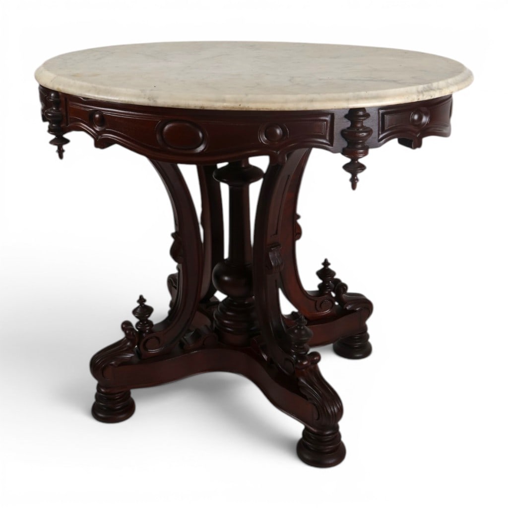 Attr. Thomas Brooks Marble-Top Table - 2
