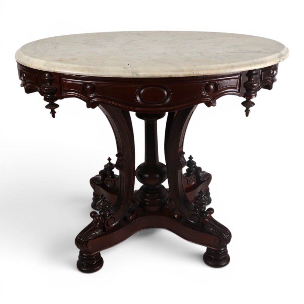 Attr. Thomas Brooks Marble-Top Table - 3