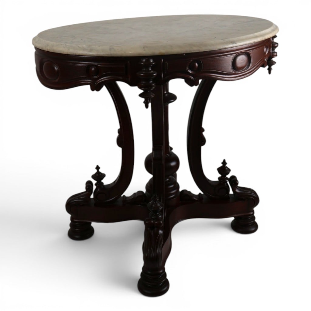 Attr. Thomas Brooks Marble-Top Table - 4