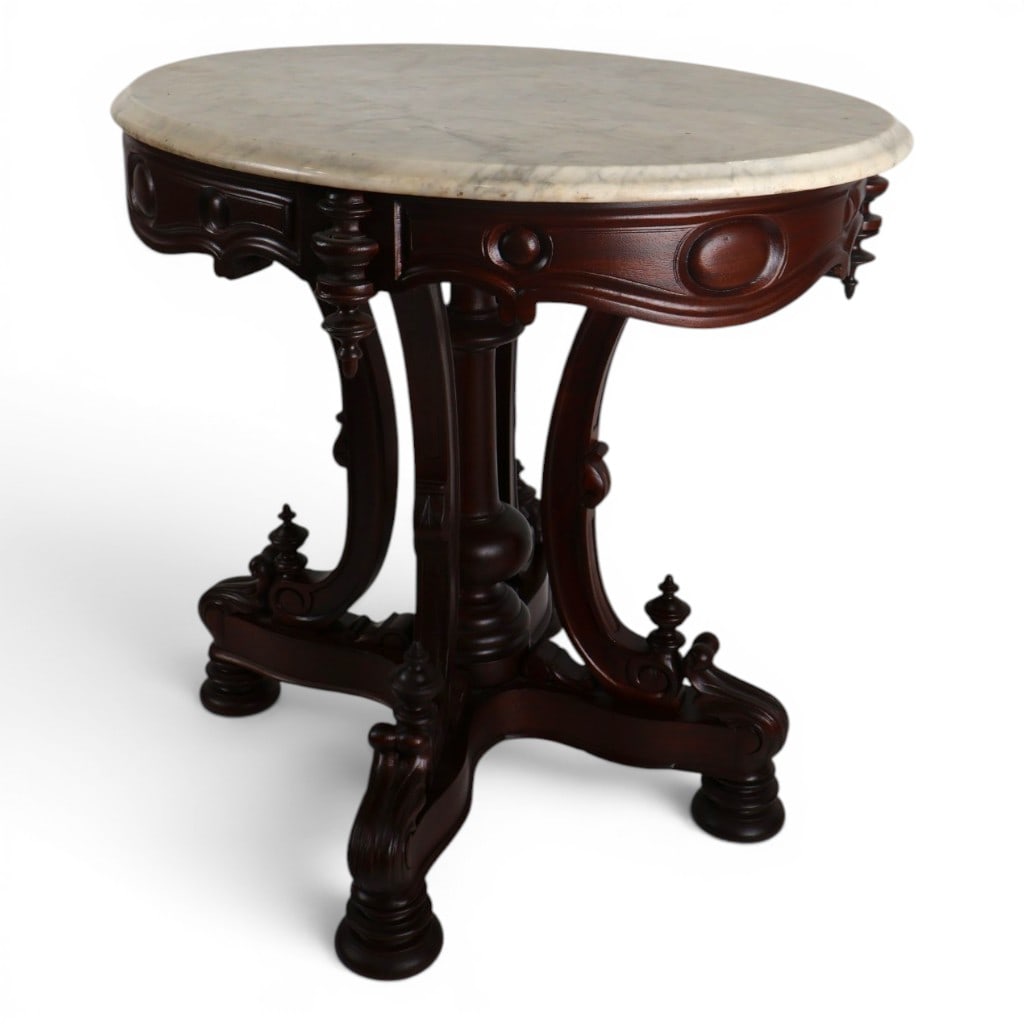 Attr. Thomas Brooks Marble-Top Table - 5
