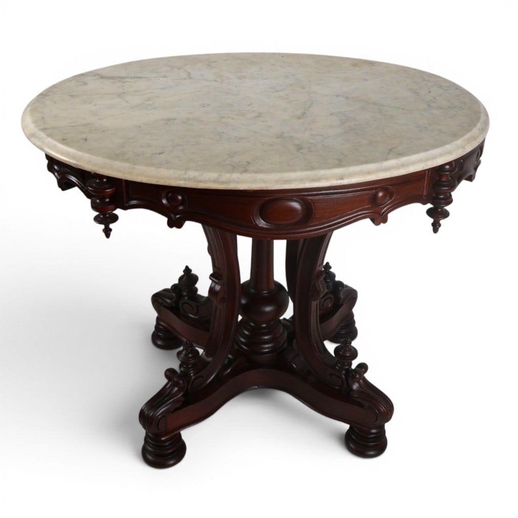 Attr. Thomas Brooks Marble-Top Table - 8