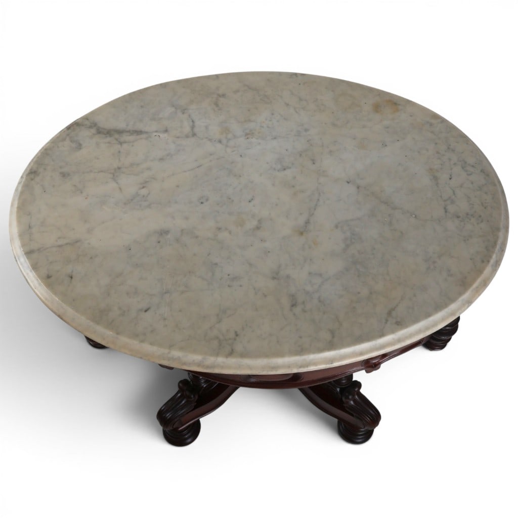 Attr. Thomas Brooks Marble-Top Table - 9
