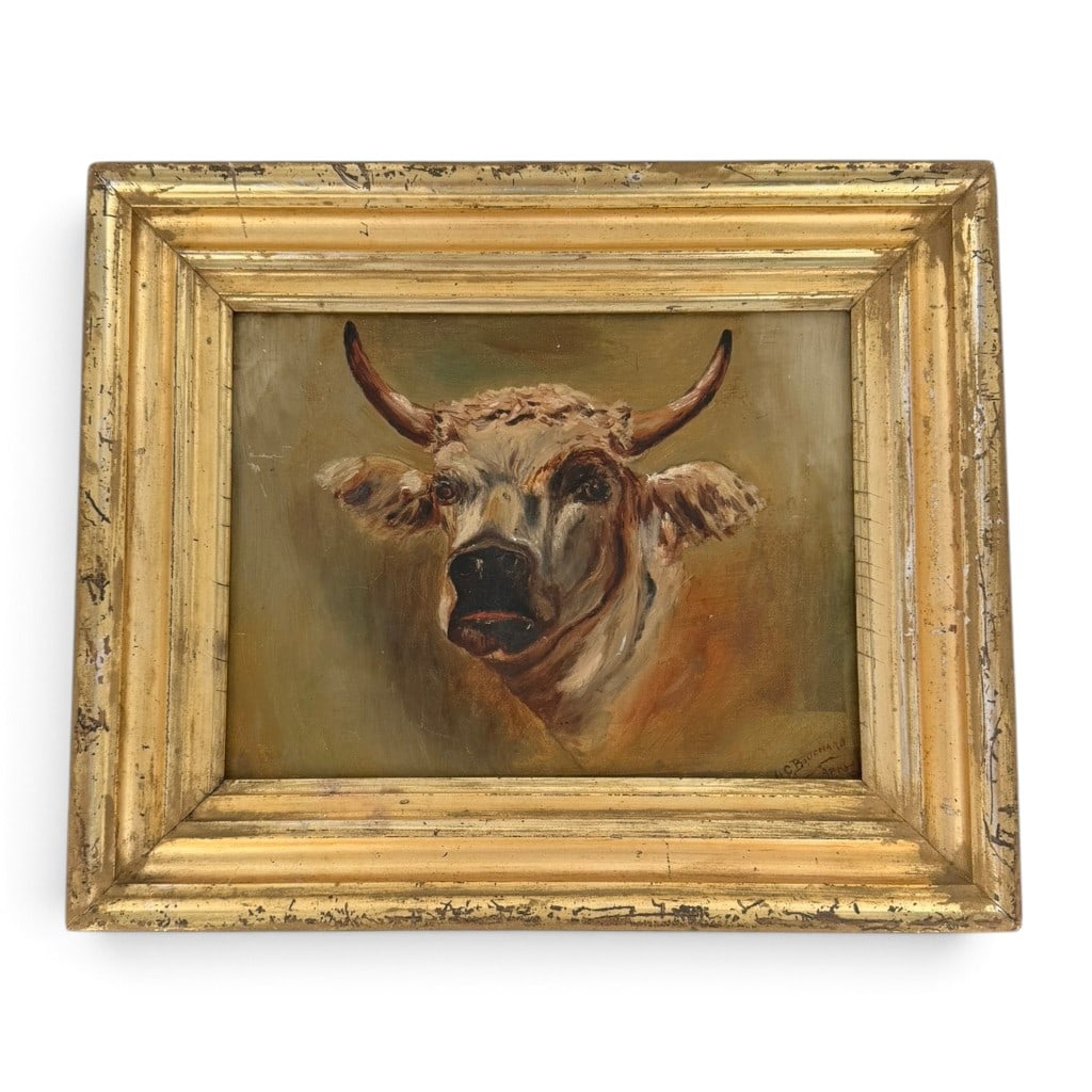A.C. Bouchard Cow Portrait Oil on Canvas (1 of 5)