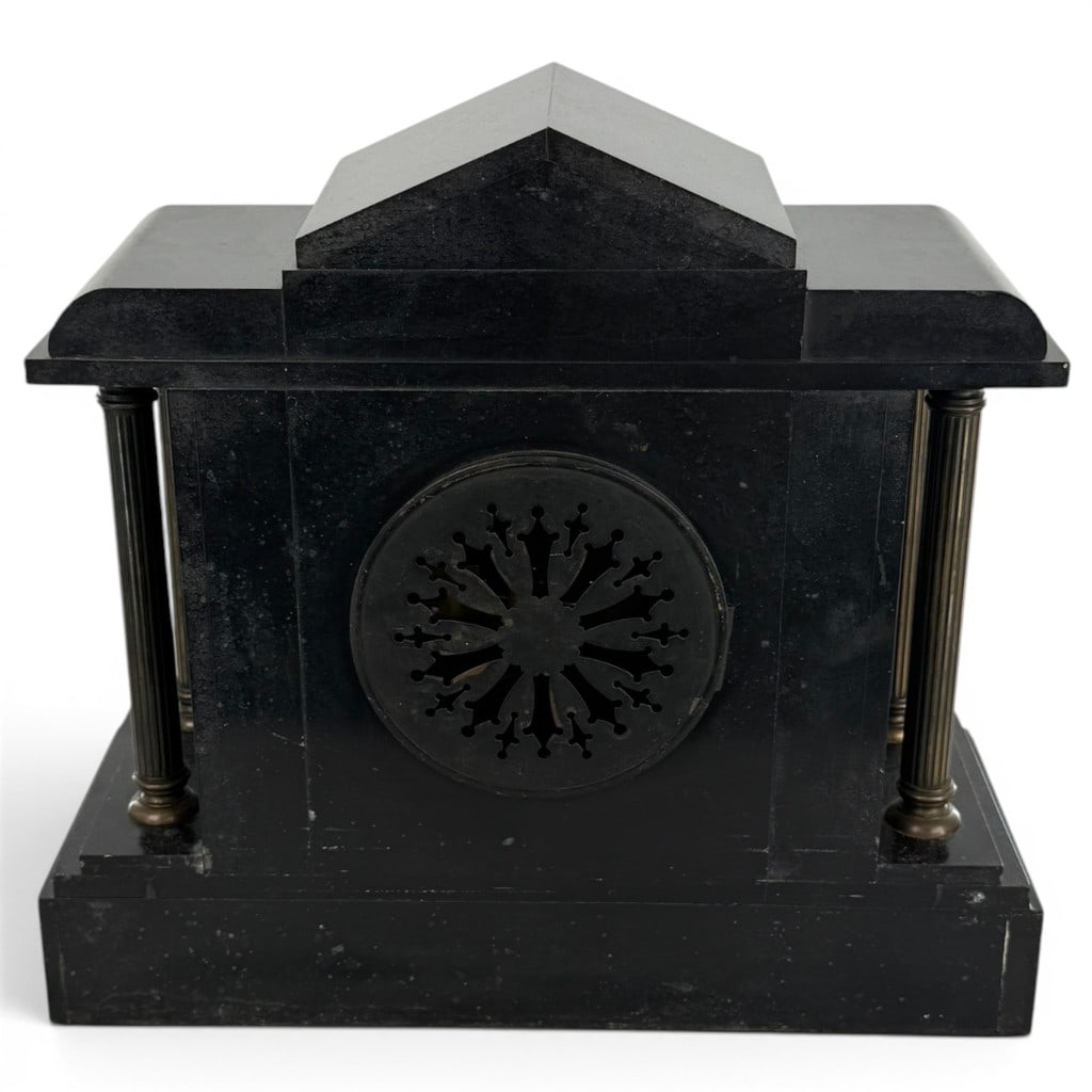 French Black Slate Architectural Clock - 5