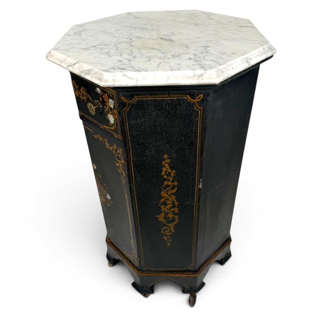 Victorian Ebonized Shell Inlaid Commode - 3