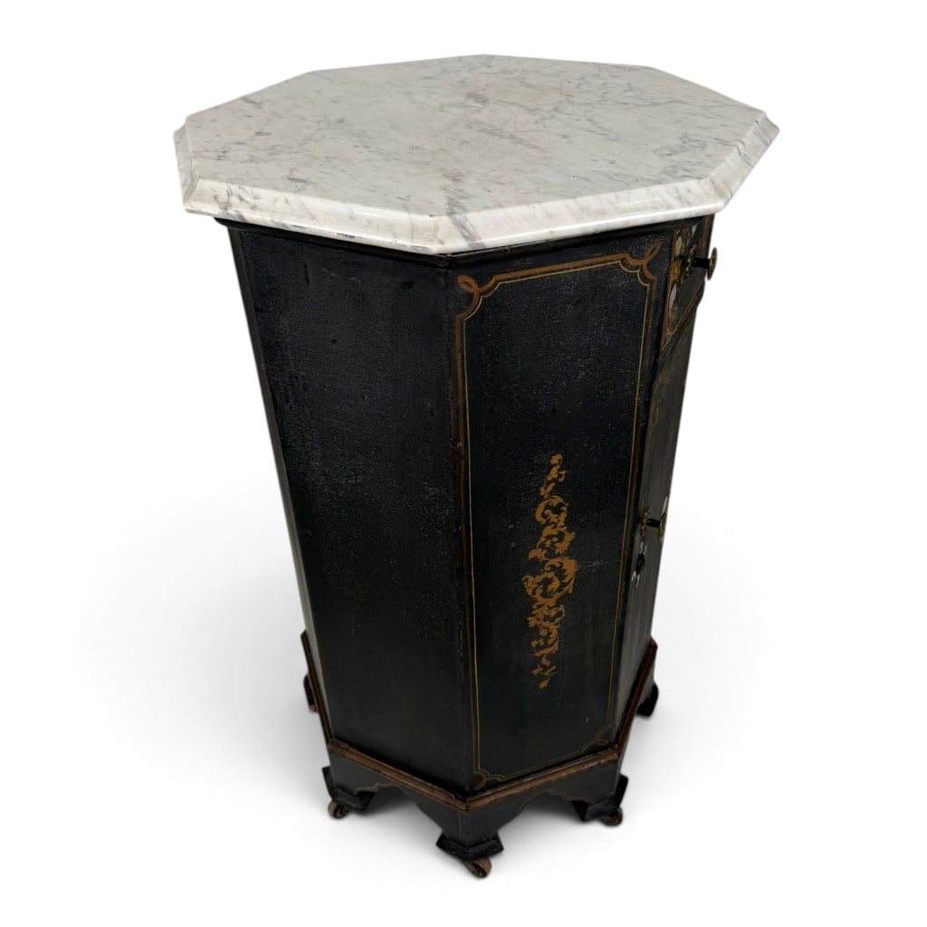 Victorian Ebonized Shell Inlaid Commode - 5