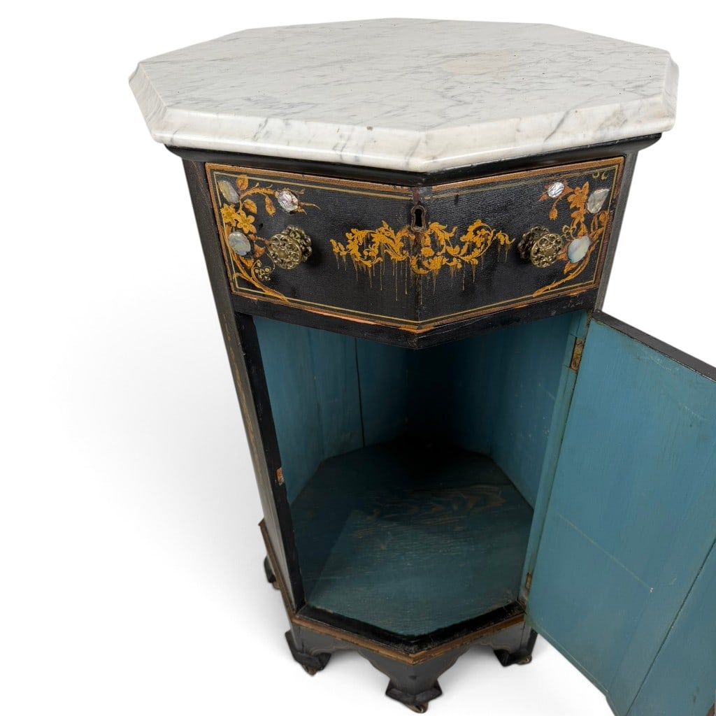 Victorian Ebonized Shell Inlaid Commode - 6