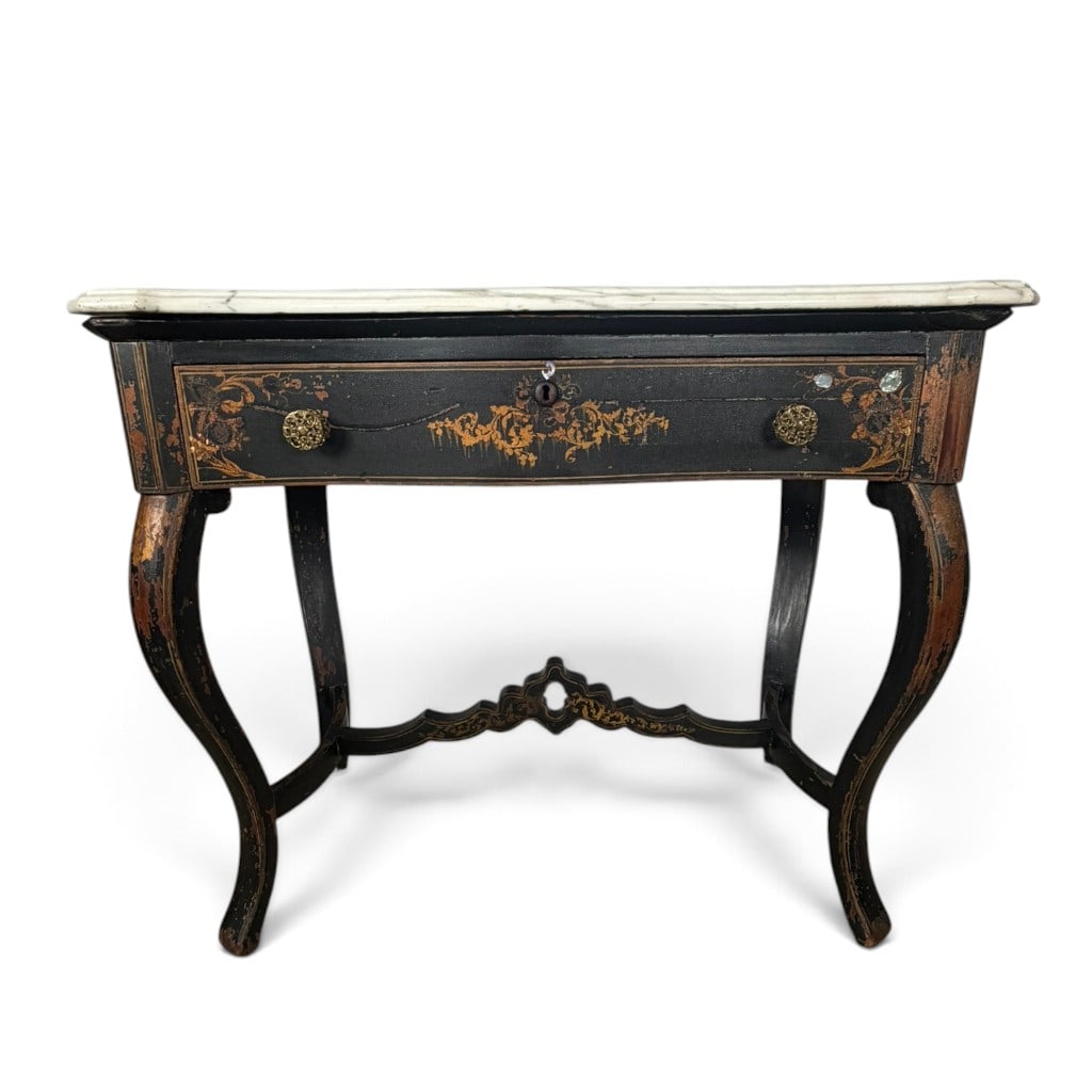 Victorian Ebonized Shell Inlaid Dressing Table - 4