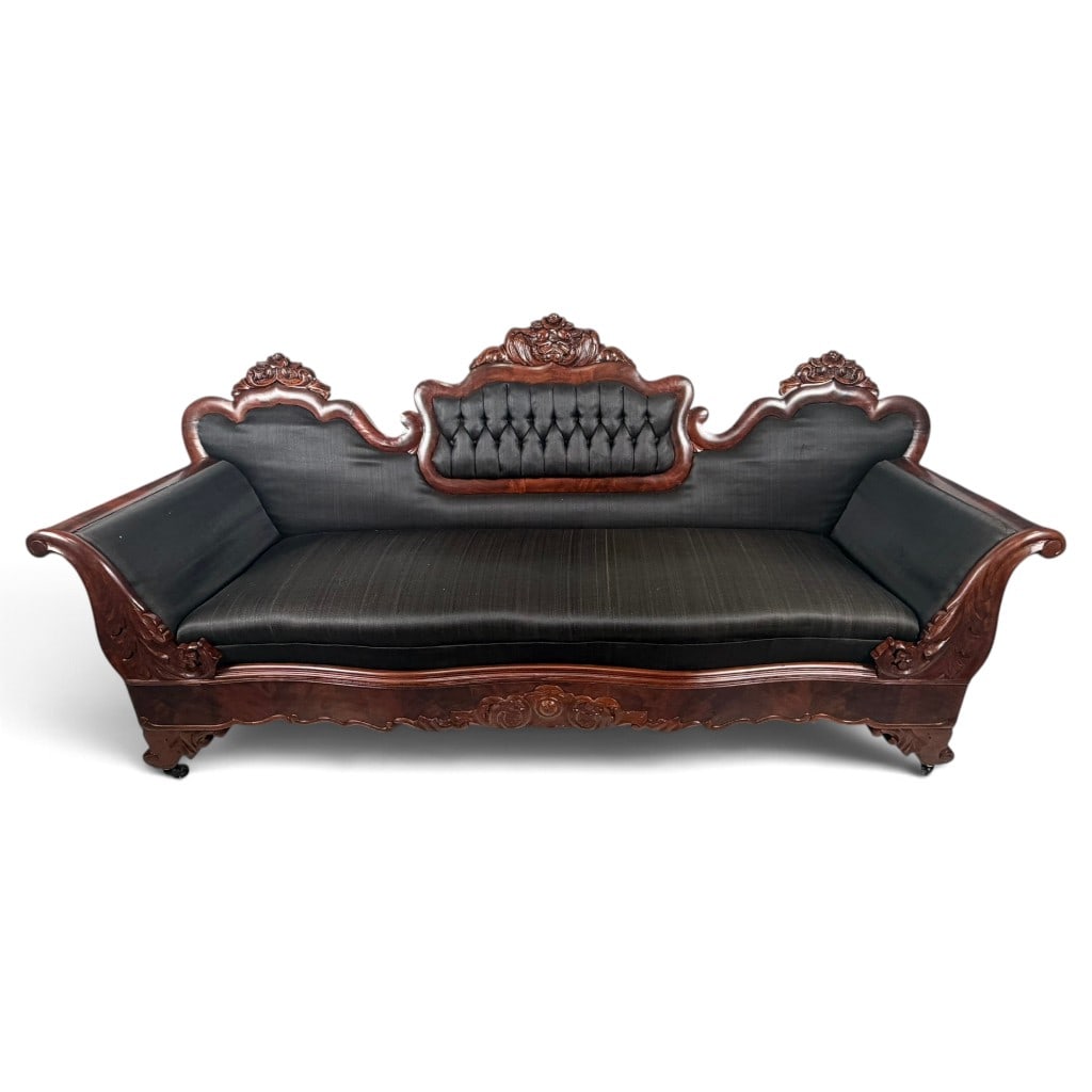 American Late Classical Carved Mahogany Sofa, Circa 1840-1850 (1 of 6)