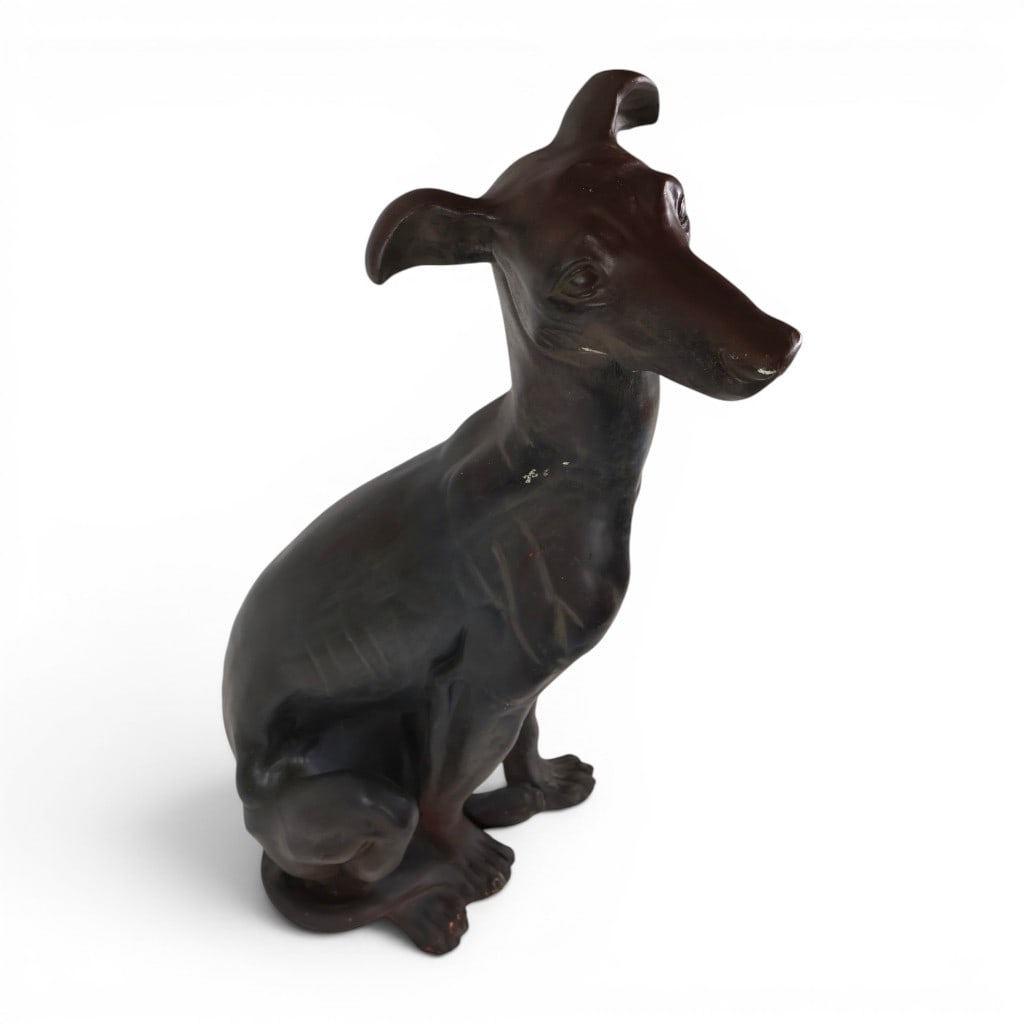 Painted Plaster Greyhound Figure - 4